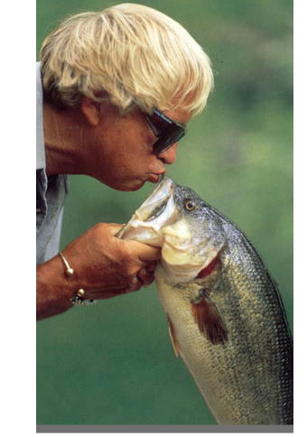 Jimmy Houston Kissing a Large Mouth Bass
